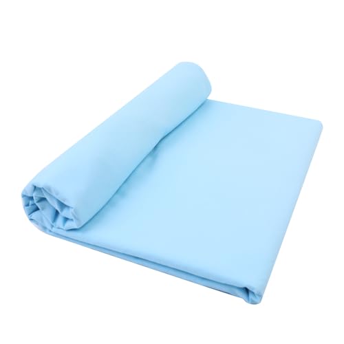 Baby Blue Cotton Fabric for Sewing 59 Inch Wide Natural 100% Cotton Poplin Fabric by The Yard Soft Embroidery Cotton Material Apparel Cloth (Baby Blue, 1 Yard)