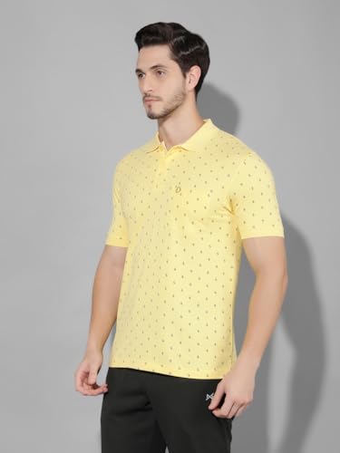 Image of Dollar Cotton Rich Fabric Printed Men's Polo T-Shirt | All-Over Prints | Embroidery Logo Branding on Pocket | Wide Array of Attractive Colours & Prints