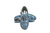 ELSA & ANNA Prinzessin Schuhe Mädchen – Prinzessin Schuhe mit 3 cm hohem Absatz – Glitzer Schuhe Mädchen – Schuhe für Elsa Kleid für Partys, Fasching, Karneval – High Heels für Kinder​​ (BLU22)