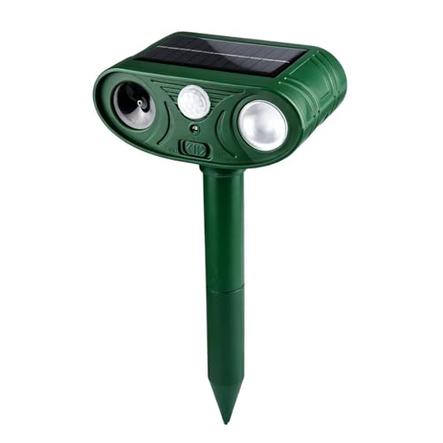 Ultrasonidos para Ardillas al aire libre – 14.9 X 9.5 X 30.5 Cm, Energía Solar, Activado por Movimiento, Repelido Ecológico para Gatos De Jardín, Defensa Electrónica Impermeable Cont