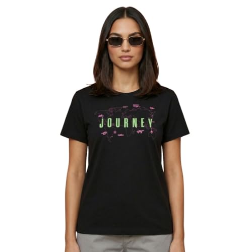 Image of Nobero Women's Graphic Printed T-Shirt | Regular Fit 180 GSM Cotton Tee for Women | Comfortable Round Neck Casual Wear