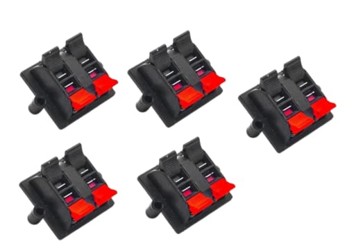 MEKtronics 10 Pcs 4 pin 2X2 Speaker Socket 2 Terminal Push Cable Clip Stereo Speaker Socket Connector Board Speaker Socket Connector 4 pin 2X2 cd 4 Way Stereo Jack Connector