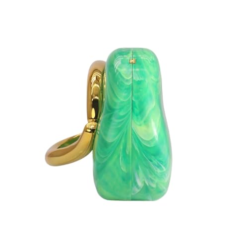 Image of Women Evening Clutch Purse Metal Handle Acrylic Purse Unique Shoulder Bag Causal Handbags for Bride Party Wedding