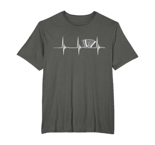 Questo grafico mostra uno strumento musicale a fisarmonica su una linea di battito cardiaco ECG. Ideale per musicisti, fisarmonicisti, compositori, insegnanti di musica popolare, arrangiatori e gruppi musicali che amano il suono della musica.