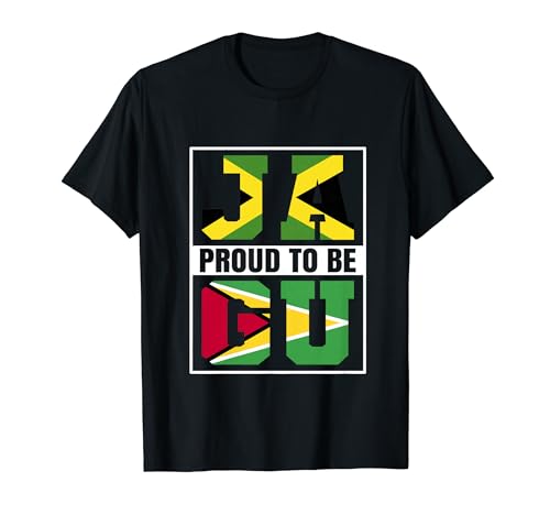 Proud to be Jamaican Guyanese Roots Jamaica Guyana Heritage T-Shirt