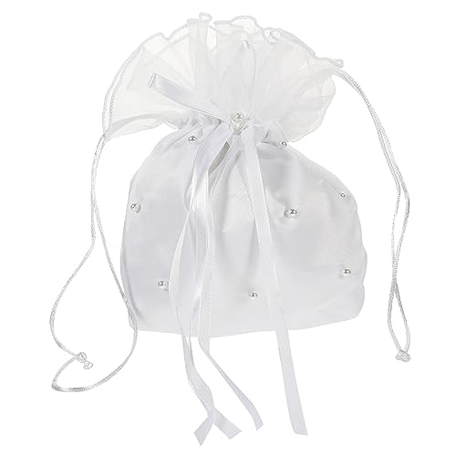 Bolsa de satén marfil con cordón SOLUSTRE para obsequios y joyería pequeña