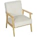 Produktbild HOMCOM Sessel Loungesessel mit Armlehne, Holzbeine, Gepolstert Akzentsessel mit Kord-Optik, Relaxsessel für Wohnzimmer, Schlafzimmer, Cremeweiß