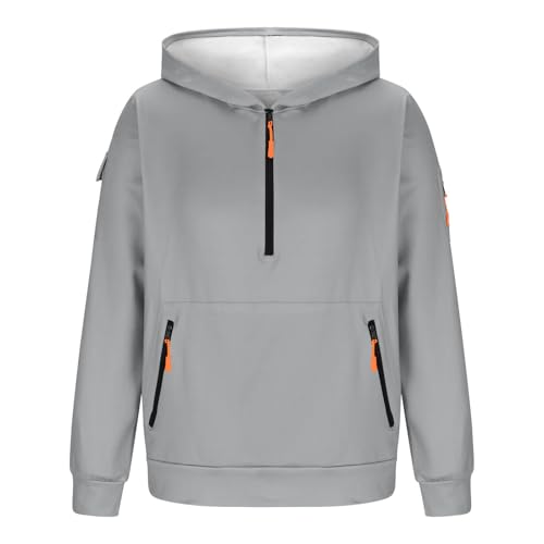 XUNRYAN Mens Fleece Hoodies Zip Up Pullover Plus Size Sweatshirt Baggy Hoodie Lightweight Winter Warm Thermal Tops Streetwear4