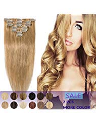 Down Clip in Hair Extensions 18" Blonde 7pcs