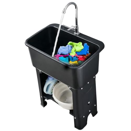Évier utilitaire autoportant de 30 pouces avec robinet et cuve profonde
