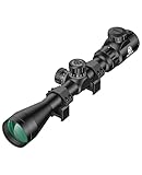 Midten 3-9x40 Rifle Scope for .22 Caliber Rifles with Locking Turret, Zero Reset, Red and Green Illuminated Crosshair Reticle, 1 inch Tube SFP Riflescope with 20mm Scope Rings