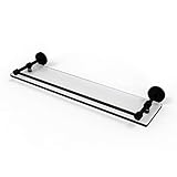 Allied Brass DT-1/22-GAL-BKM Dt 1 22 Gal Dottingham Inch Gallery Rail Glass Shelf, 22 Inch, Matte Black