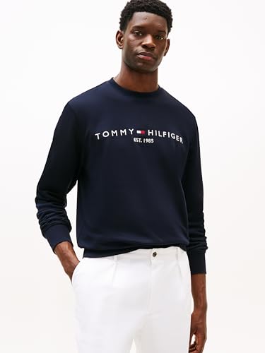 Miniatura 4 de Tommy Hilfiger Hombre Sudadera Tommy Logo Sin Capucha, Azul Desert Sky , L