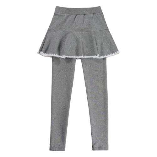 Toddler Girls Stretchy Pantskirt Footless Leggings with Ruffle Skirt School Uniform Pants2