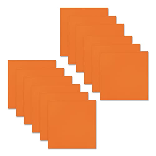 Cotton Craft Cloth Napkins - Set Of 12 Solid Color 100% Cotton Everyday Dinner Napkin - Fall Harvest Pumpkin Autumn Holiday Party Gift Soft Washable Reusable Napkin - Oversized 20X20 - Orange Saffron #TOP2