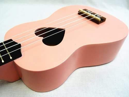 Woodnote Wooden Sweet Pink with Heart Hole 21' Soprano Ukulele/rosewood Fingerboard & Bridge