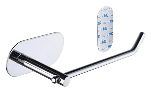 AZK Toilet Roll Holder Wall Mounted, Self Adhesive Kitchen Roll Holder | Strong 3m branded Glue Towel Holder, Stainless Steel Towel Rail | Chrome Towel Holder, Tea Towel Holders | Toilet Paper Holder.