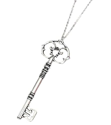 OUTLETISSIMO® Collana Unisex Con Ciondolo Forma Chiave 8cm Colore Argento Cosplay Retrò ET169