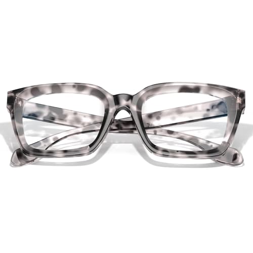 Image of VISOONE Chunky Square Anti Glare UV400 Blue Light Blocking Computer Glasses | 99% Digital Screen Filter Non-Prescription Clear Lens Thick Frame 32g Lightweight Eyewear Office for Men Women MONTANA