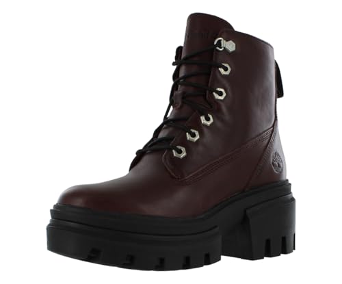 Timberland Timberland Everleigh 6 Inch Lace Up Womens Shoes Size 9.5, Color: Burgundy/Black/Red