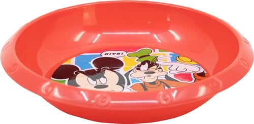 Tataway Disney Ciotola Rossa Per Bambini In Plastica Mickey Mouse Resistente Agli Urti Accidentali E Riutilizzabile - 4