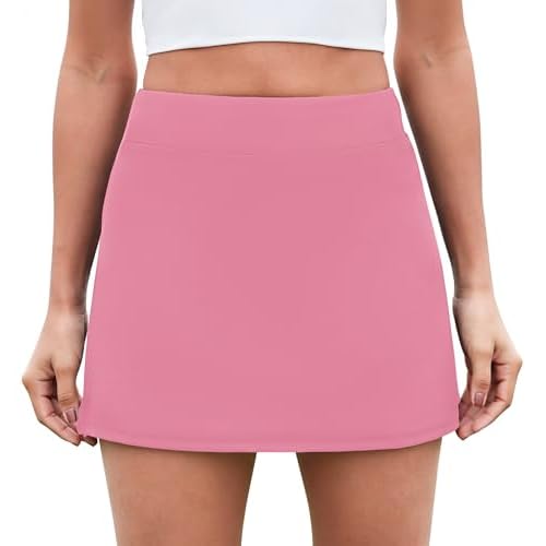 DLOODA Womens Skort Tennis Skirt with Pocket Shorts Mini Golf Skirts High Waisted Athletic Skorts Summer Workout Black X-Small