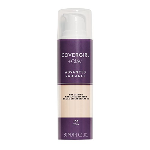 COVERGIRL Advanced Radiance Age Defying Foundation, Liquid Foundation, 1.0 Fl Oz, Anti-Aging, Age-Defying Formula, Buildable Coverage