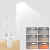 Luce per Lettura Libri a Letto, Lampada da Lettura, Luce da Lettura, Lampada Senza Fili 6 Colori e 5 Livelli Di Luminosità, Flessibile a 360° con Collo d'Oca, Cri 80, Lampada con Pinza per Studiare