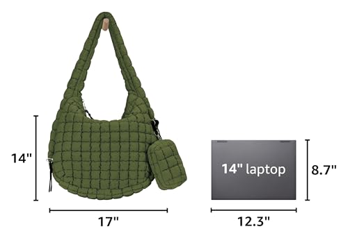 Image of GASSDA Puffer Tote Bag for Women Large Quilted Puffy Lightweight Carryall Crossbody Tote Bag for Women