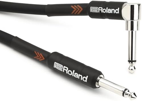 Roland Black-Serie 1,5m Instrumentenkabel, gewinkelt/gerade 6,3-mm-Klinkenstecker – RIC-B5A