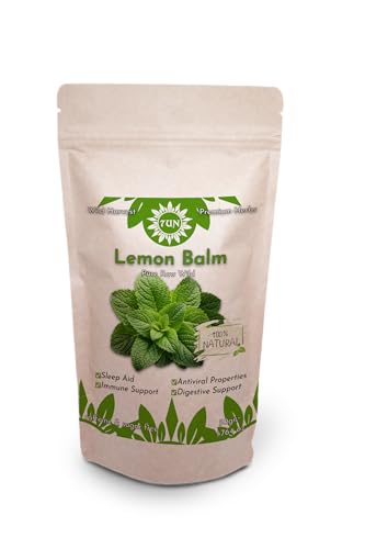 Premium Zitronenmelisse 50g – 100% Rein, Roh, Wild, Nicht-GVO, Vegan – Beruhigendes Kraut zur Stresslinderung, Schlafunterstützung und für die Verdauungsgesundheit – Ideal für Kräutertees und Extrakte