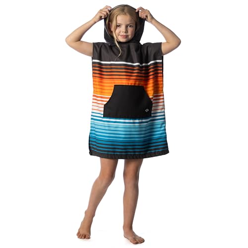 Image of Flow Changing Poncho for Kids - Microfiber Hooded Swim Towel Poncho for Boys & Girls, Perfect for Beach, Pool, or Swim - Quick Dry, Absorbent, Light Weight, and Easy to Pack (Sunset Drift, Small)