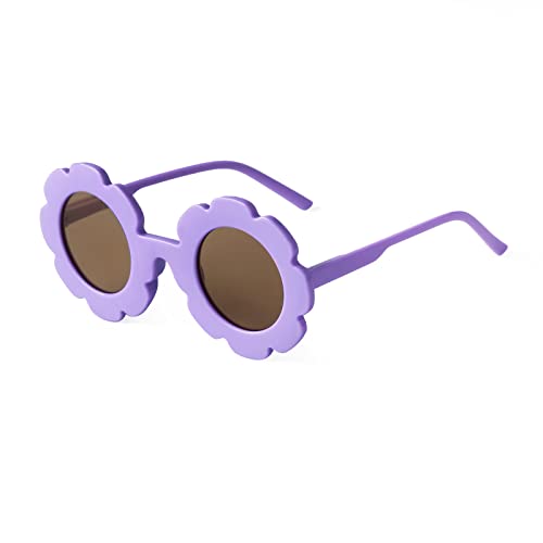 ADE WU Sunglasses for Kids Round Flower Cute Glasses UV 400 Protection Children Girl Boy Gifts