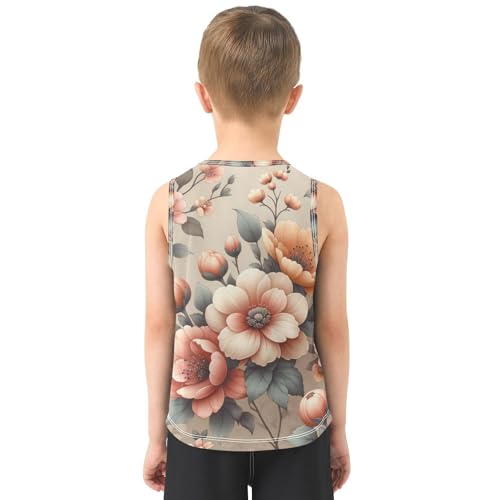 susiyo Floral Pattern Boys Sleeveless Tank Top Girls Athletic T Shirt3