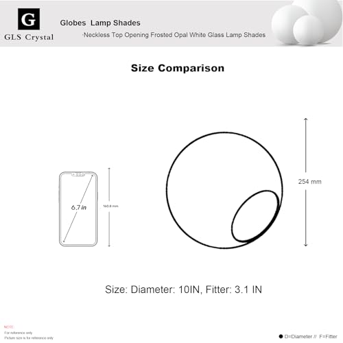 Image of GLS Frosted Opal Glass Lamp Shade, 10 inchx3.1 inch