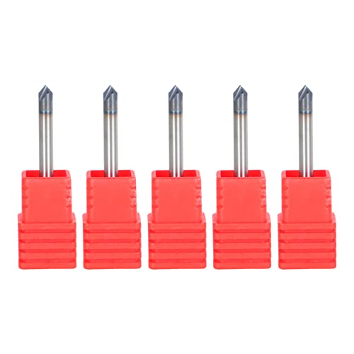 Image of 1 /8 Inch 4 Flute Carbide End Mill 90 Degree Chamfer 1-1 /2 Inch Overall Length x 1 /8 Inch Shank Diameter Suitable for Aluminum Cutting Non Ferrous Metal Up Cutting 5 Pieces