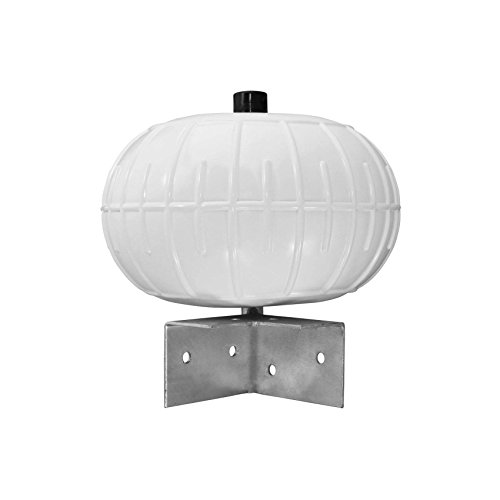 Norestar Dock Wheel Fender 12" Air-Filled Marine Bumper for Boats 20 30 ft Non-Marking Roller with Galvanized Hardware Inflate with Pump White, Corner Mount