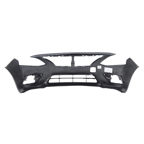 Image of FitParts Compatible with Nissan Versa 2015-2019 Front Bumper Cover | Primed, With Fog Light Holes, Ready to Paint, OEM FBM229KM0J, NI1000299