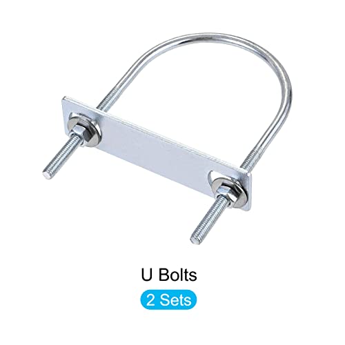 Image of METALLIXITY U Bolts 2 Sets (M6x70x120mm), Round U Bolt Steel with Accessories - for Construction, Pipe