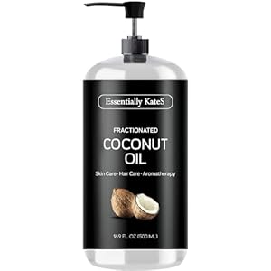 Fractionated Coconut Oil 16.9 Fl Oz (500ML) – Body Oil, Massage Oil, Hair Oil, Nail Oil, and Carrier Oil for Essential Oils, No Scent