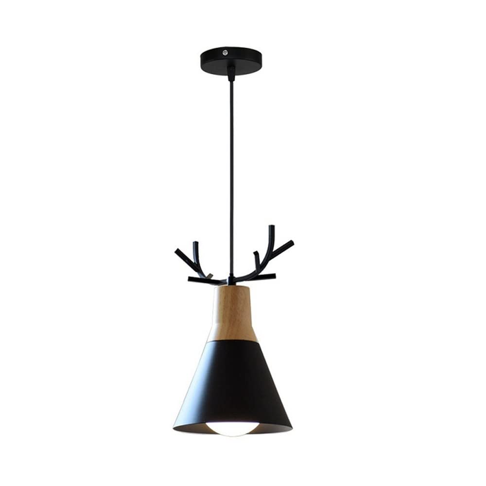 Lampe suspendue de grenier en bois pour une table de salle à manger chaleureuse