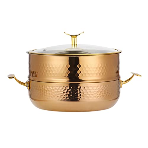 Steamer Pan/Stock Pot, 2-layer 304 Stainless Steel Thickened Steamer (18-30cm), for Gas Stove/induction Cooker(B,28cm)