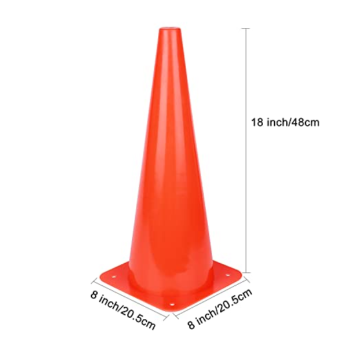 18 Inch Traffic Cones, Plastic Safety Parking Cones, Agility Field Marker Cones For Soccer Basketball Football Drills Training, Outdoor Sport Activity & Festive Events (4 Pack, Orange) #TOP3