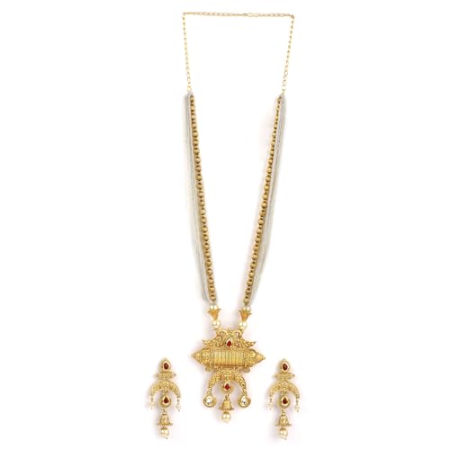 Rubans Women Gold-Plated White Pearl-Embellished Jewellery Set (B0D6G6KD6Y) Amazon Price History, Amazon Price Tracker