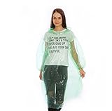 OUSIKA Regenmantel-Poncho, 10 Stück, langer Einweg-Regenmantel, faltbarer PE-Regenponcho, tragbare Regenbekleidung for Trave-Regenmantel Mackintosh (Color : Green, Size : One Size)