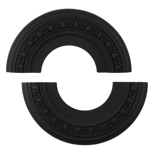 Image of INCREWAY 1Pack Black Split Lighting PU Ceiling Medallion Cover Plate Ceiling Fan Medallion Home for Light Fixtures Ceilings Light Trim, 12 Inch OD x 5.3 Inch ID