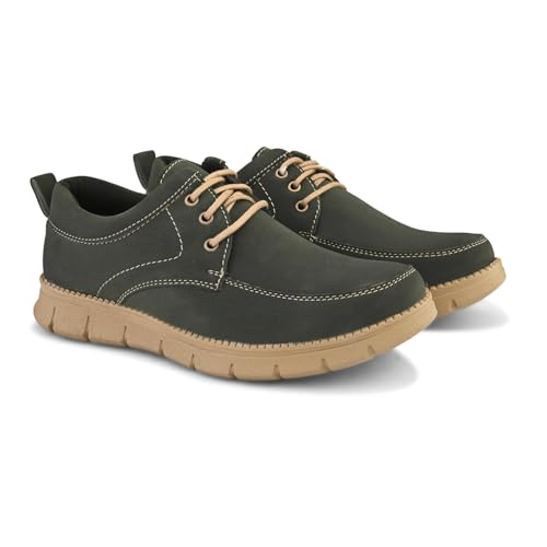 Image of STANPHORD Men Suede Lace-Up Casual Sneakers | Rugged Outdoor Walking Shoes | Cushioned Anti-Skid Sole | College Travel (TPSI 5021)