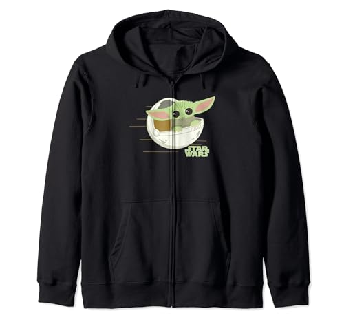 Grogu Flying Pod Race V2 Zip Hoodie Star Wars sweat à capuche noir