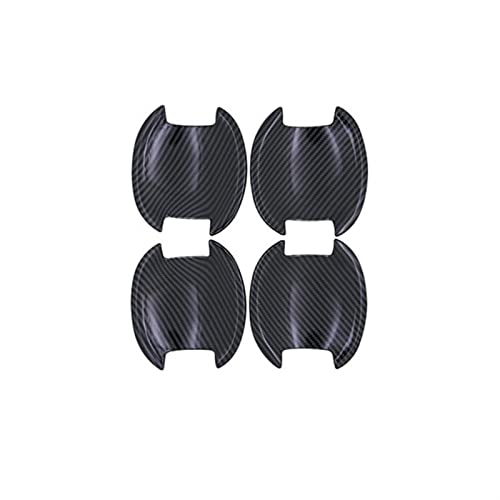 XHSM Coque de poignée de porte de voiture Garniture Poignée Porte Extérieure Voiture Fiber Carbone Noir Brillant Pour Nissan Pour Micra K13 2011-2019 Garniture de couvercle de poignée de porte Cover