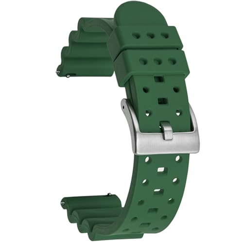 Niziruoup Bracelet de Montre FKM Caoutchouc Fluoré Libération Rapide Ventilé Durable Fluorocarbone Bande de Remplacement 18mm 20mm 22mm 24mm pour Montres de plongée Homme & Femme